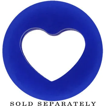 1/2 Blue Heart Silicone Flexible Tunnel