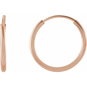 14K Rose Gold 12 mm Flexible Endless Huggie Earrings