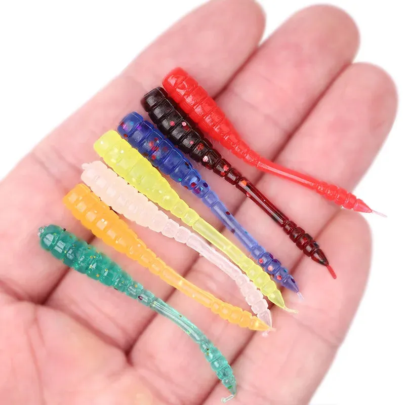 20pcs 4.5cm Soft jerk tail fishing Lure Pin Tail Bait Silicone Fishing Tackle