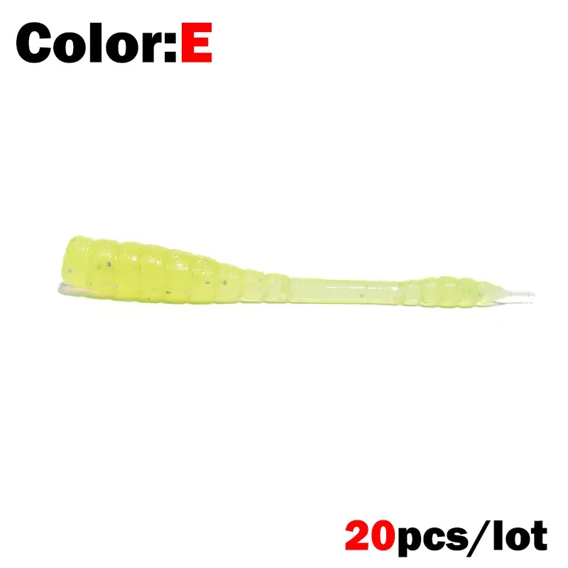 20pcs 4.5cm Soft jerk tail fishing Lure Pin Tail Bait Silicone Fishing Tackle