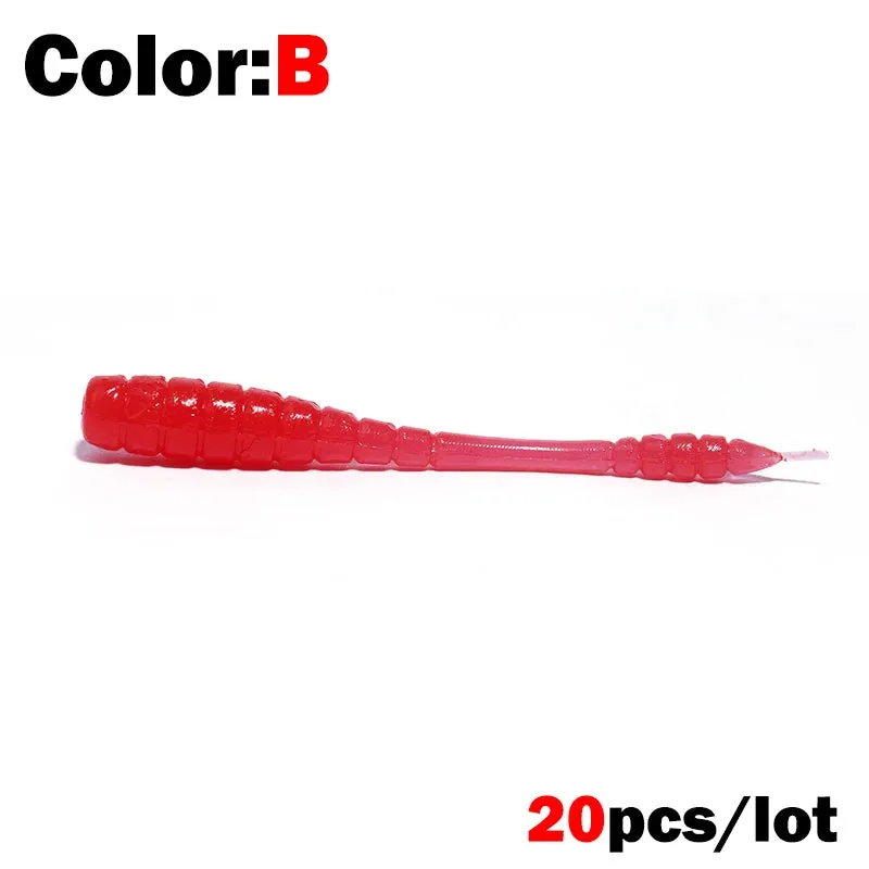 20pcs 4.5cm Soft jerk tail fishing Lure Pin Tail Bait Silicone Fishing Tackle