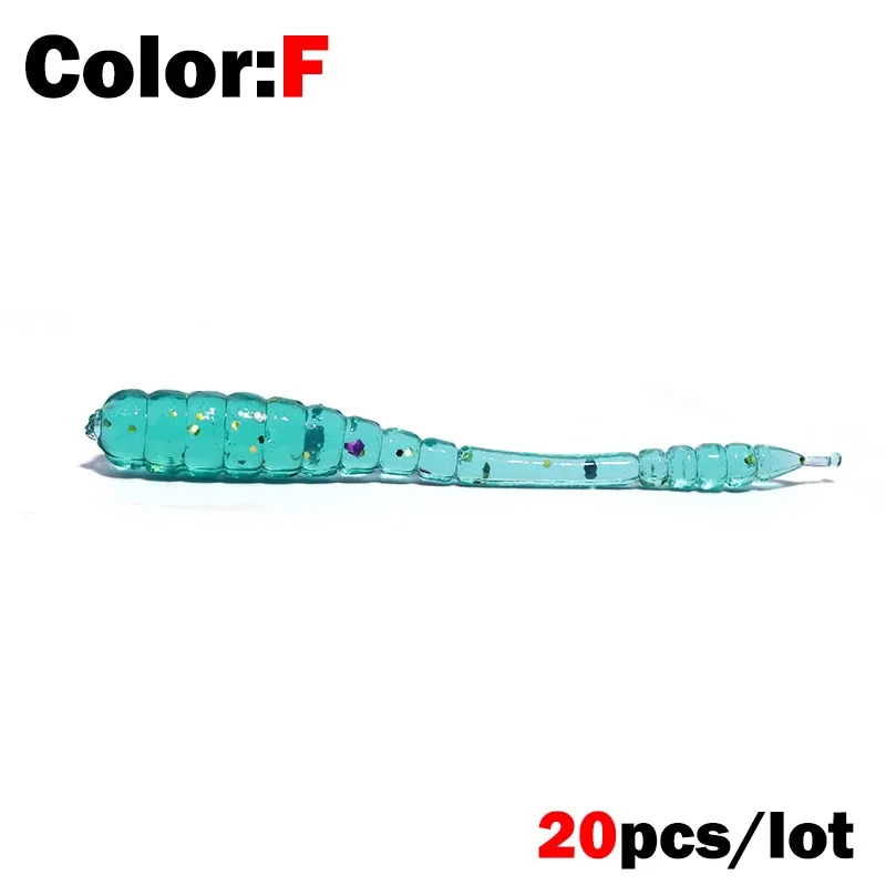 20pcs 4.5cm Soft jerk tail fishing Lure Pin Tail Bait Silicone Fishing Tackle