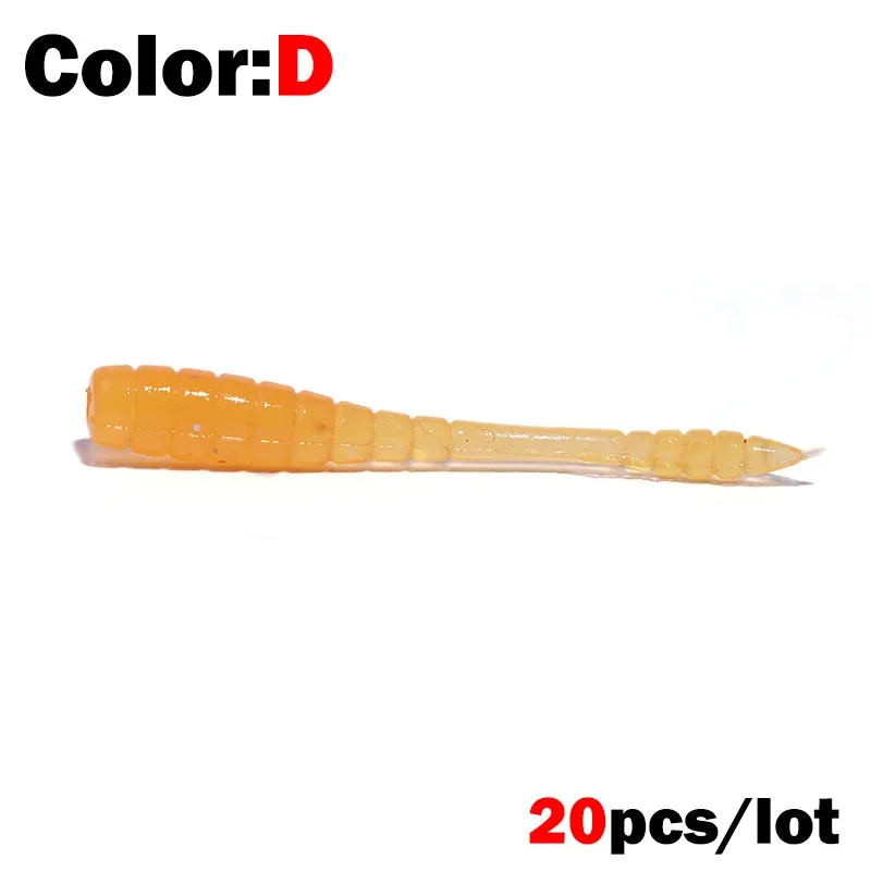 20pcs 4.5cm Soft jerk tail fishing Lure Pin Tail Bait Silicone Fishing Tackle