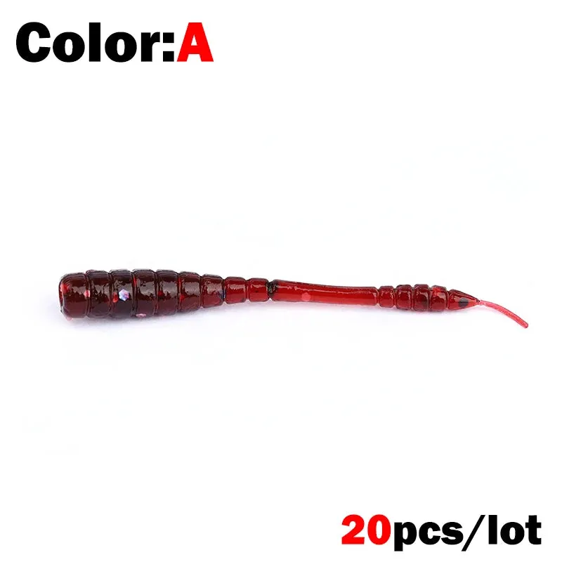 20pcs 4.5cm Soft jerk tail fishing Lure Pin Tail Bait Silicone Fishing Tackle