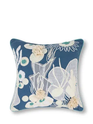 45x45 cm cushion with applications and embroidery