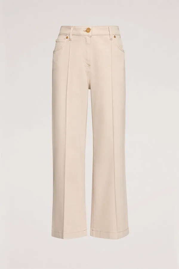 ACRONIMO BEIGE PALAZZO JEANS