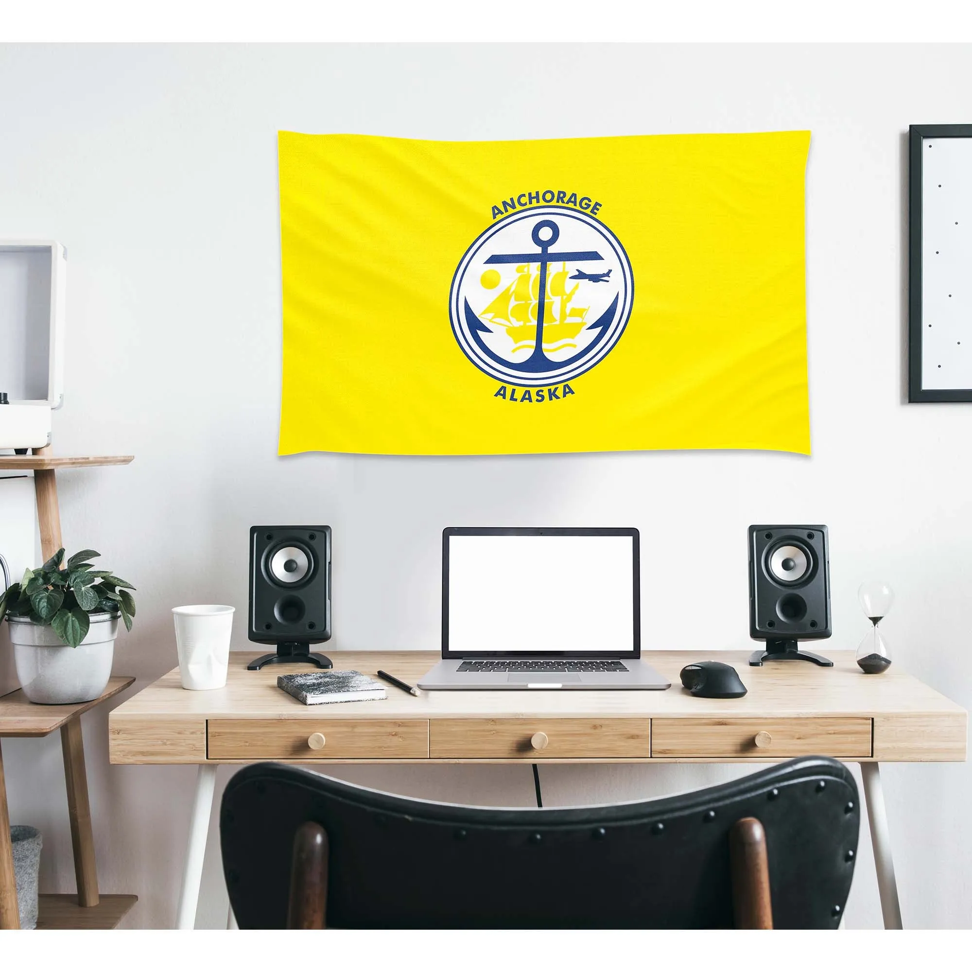 Alaska State Counties and Cities USA United States of America Flag Banner