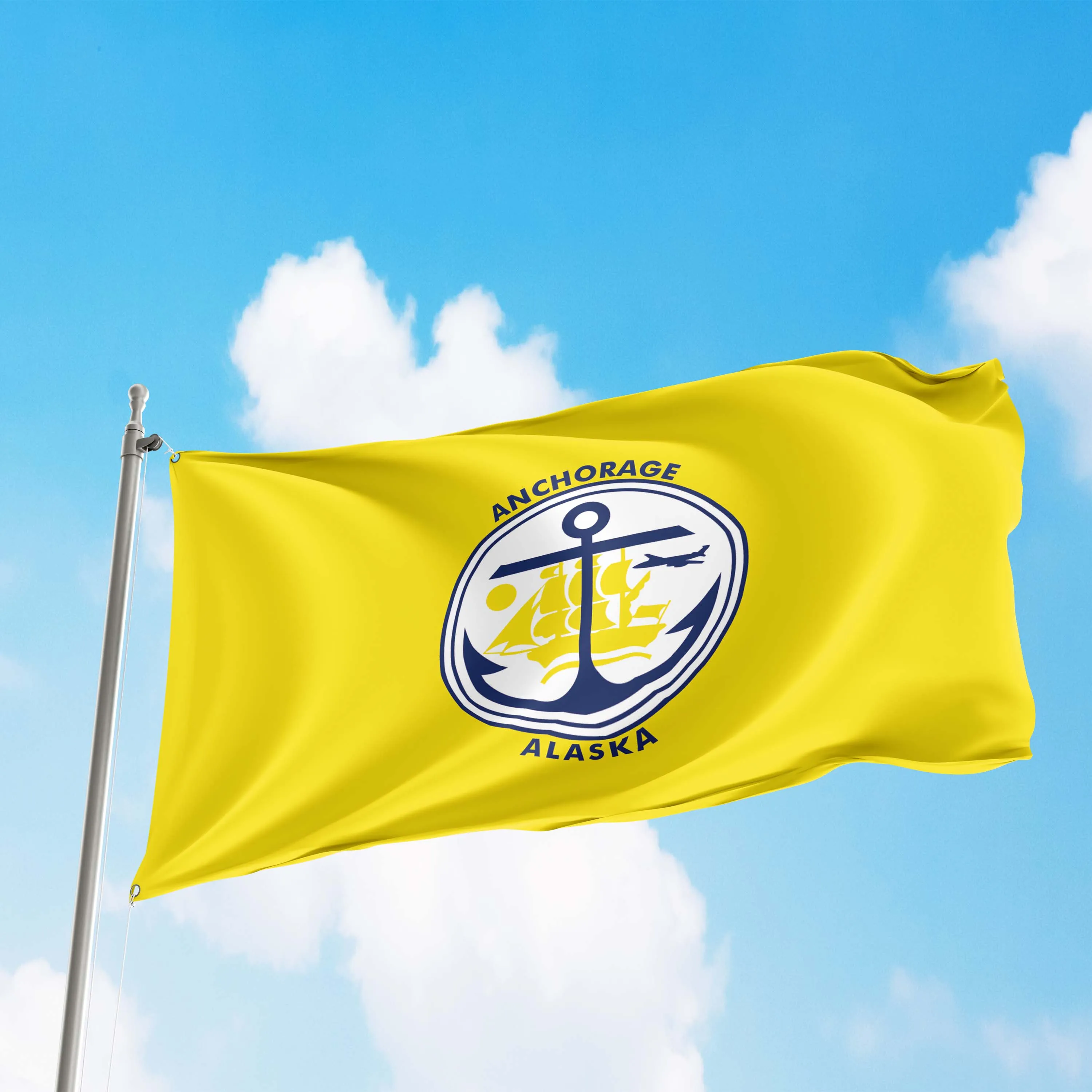 Alaska State Counties and Cities USA United States of America Flag Banner
