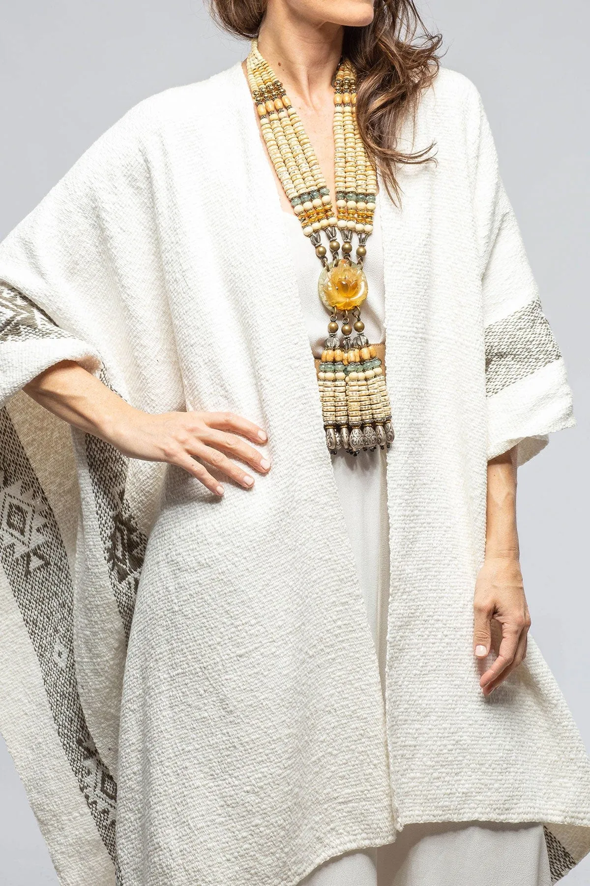 Antu Woven Duster In Ivory/Mink