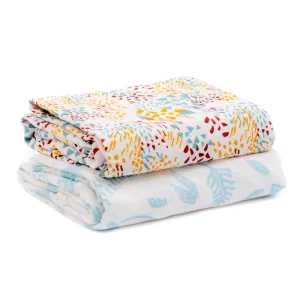 Bamboo XL Muslin Cloths 2 Pack - Jungle Leaves