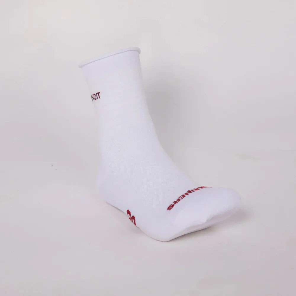 Bandit Running Grid Knit Run Socks - 2 Pack - White/Cherry