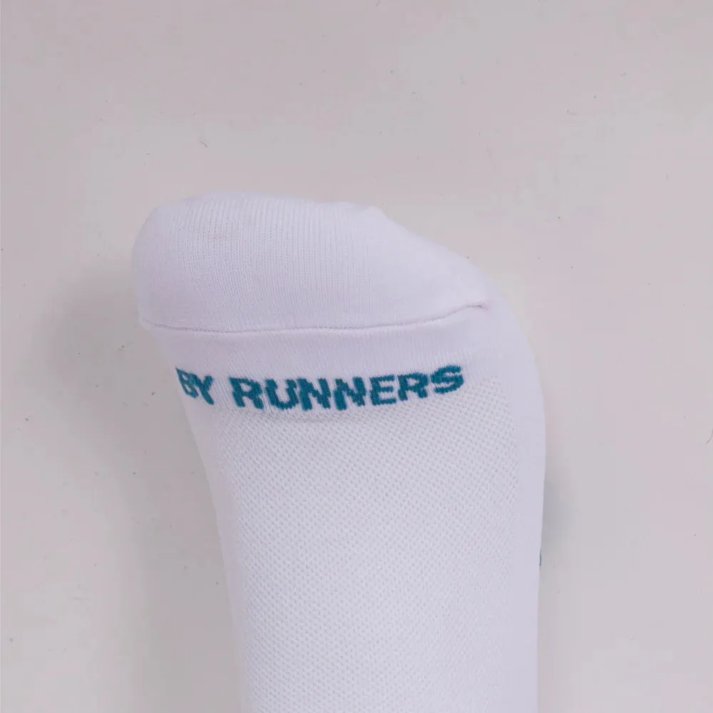 Bandit Running Grid Knit Run Socks - White/Tide Pool - 2 Pack