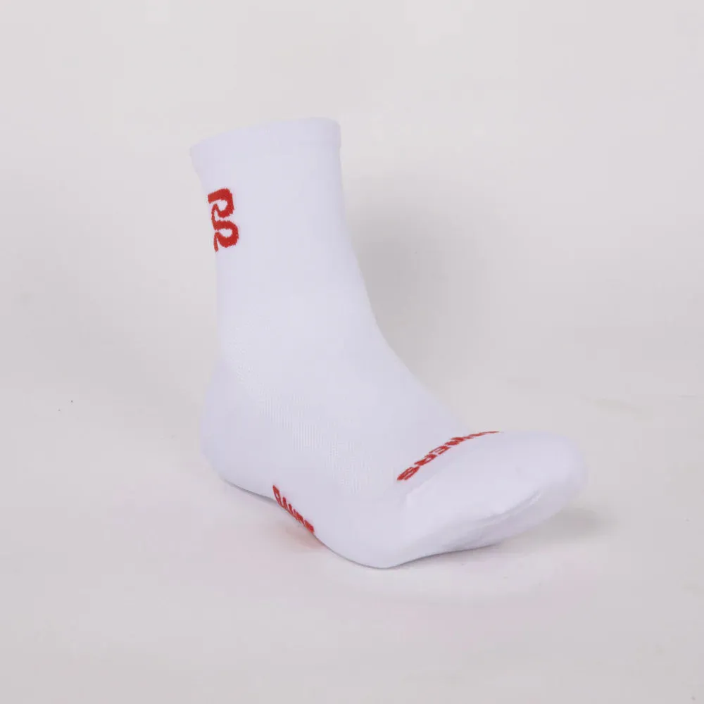 Bandit Running Lite Run Current Quarter Socks - White with Spice - 2 Pack