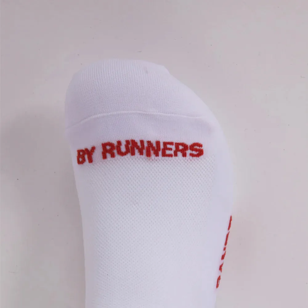 Bandit Running Lite Run Current Quarter Socks - White with Spice - 2 Pack