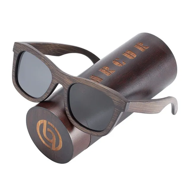 BARCUR Natural Wooden Polarized Sunglasses, Handmade Bamboo