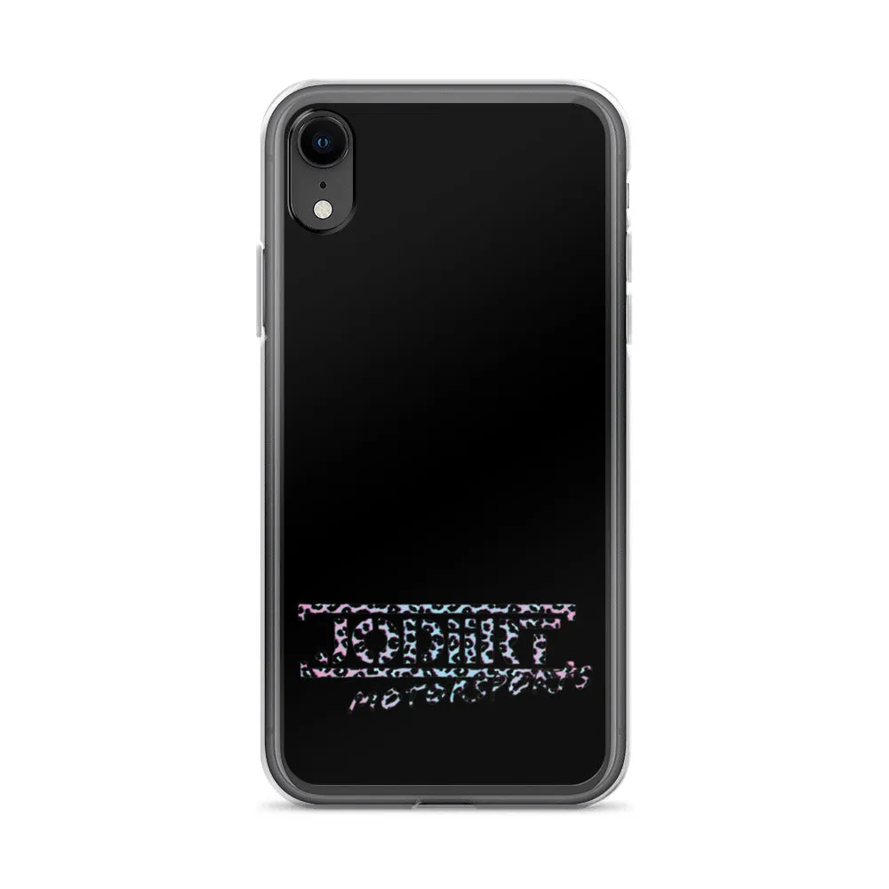 Black Rainbow Leopard iPhone Case