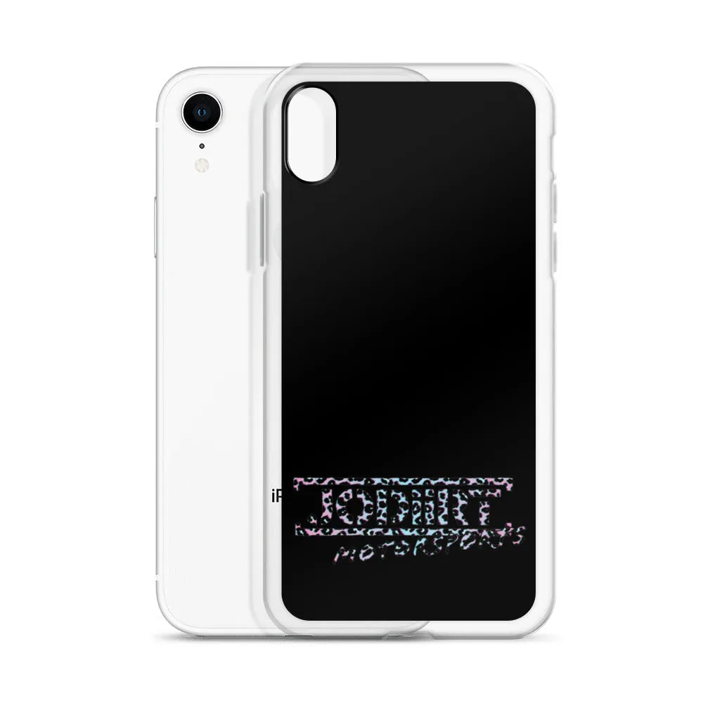 Black Rainbow Leopard iPhone Case