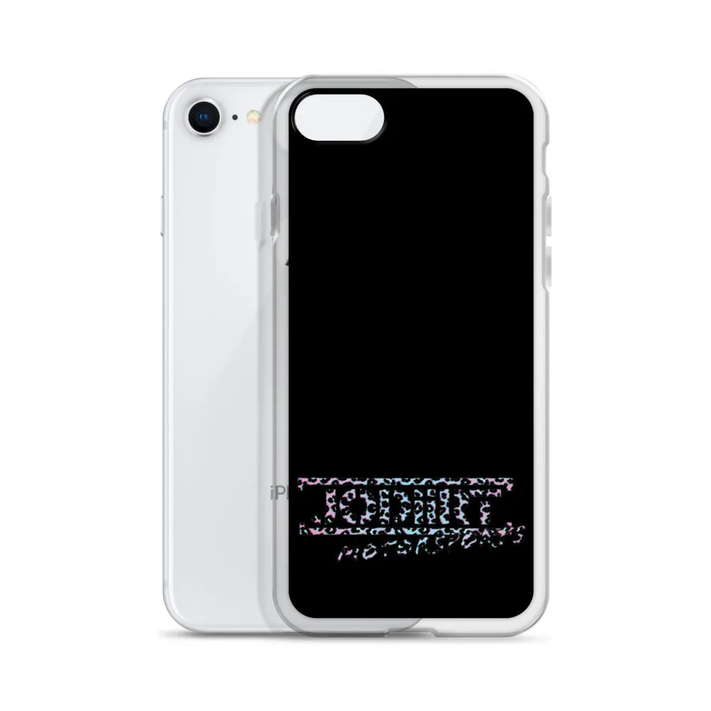 Black Rainbow Leopard iPhone Case