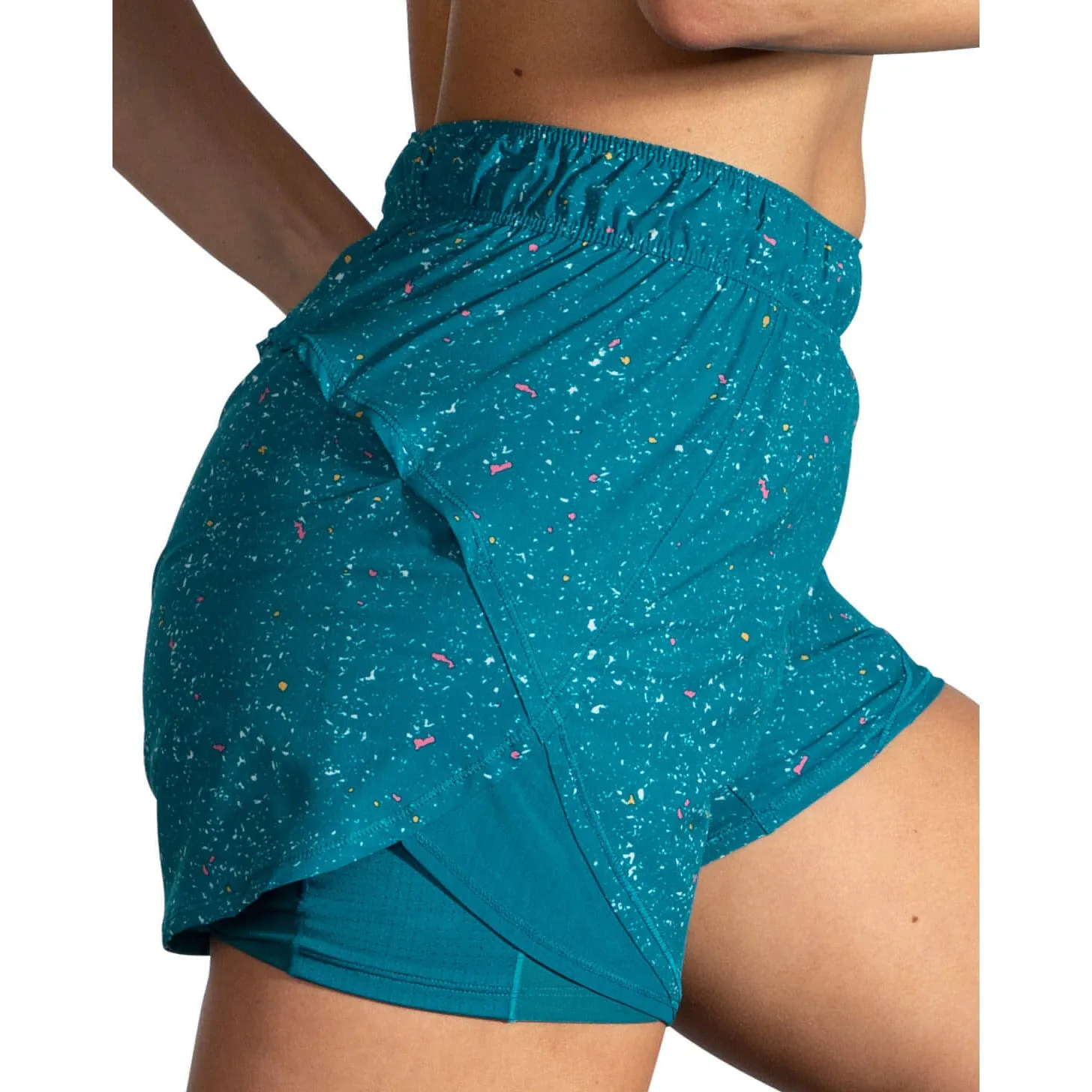 Brooks Chaser 5 Inch 2 In 1 Womens Running Shorts - Blue
