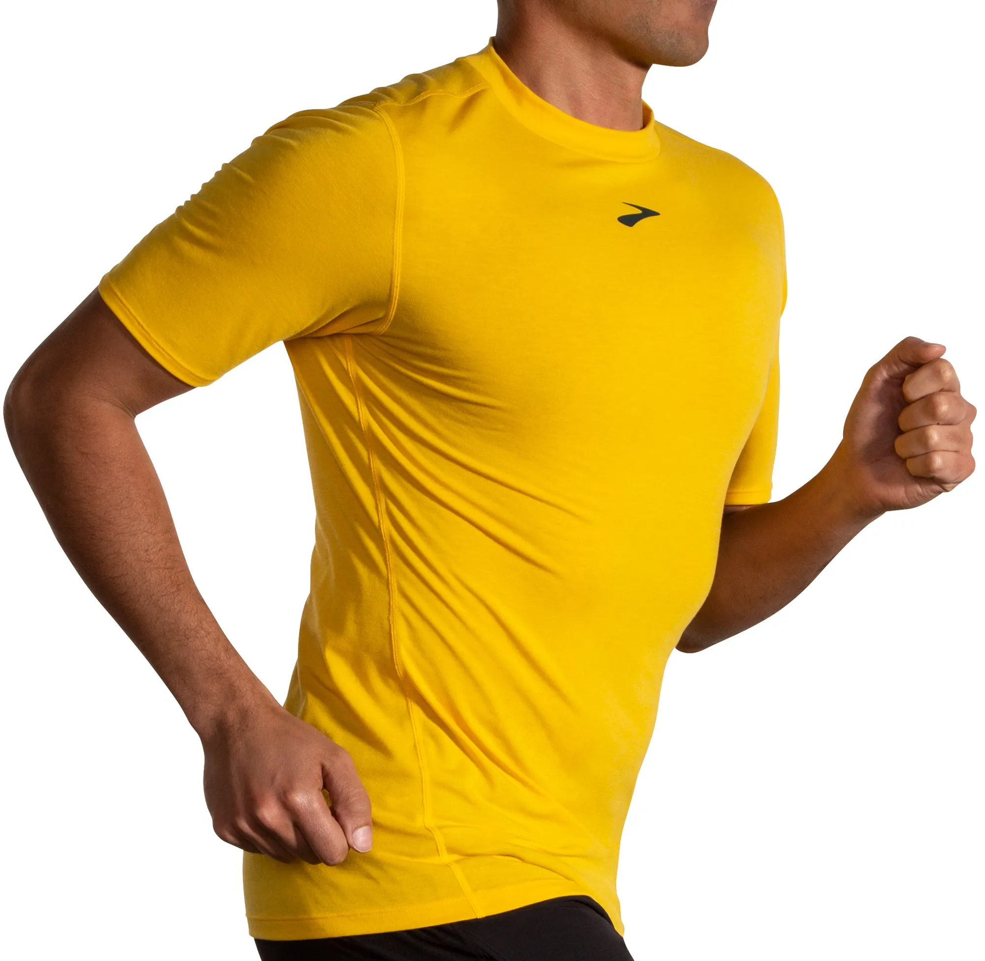 Brooks High Point Short Sleeve Mens Running Top - Yellow