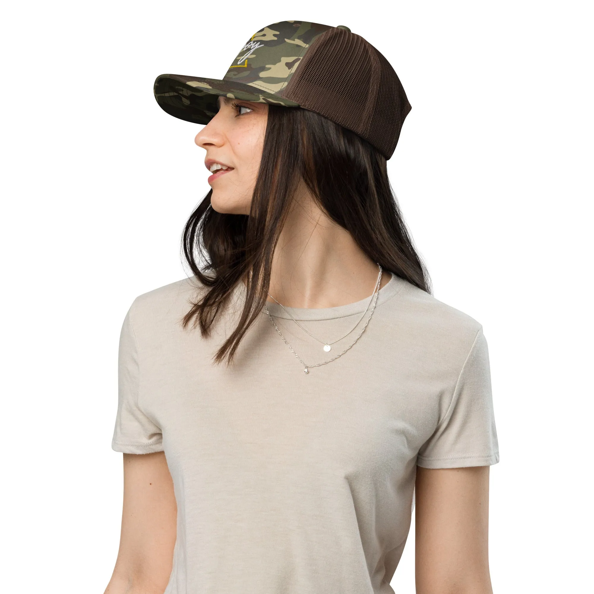 Camouflage trucker hat, Unisex, Military Hat, Gift Idea, Joy Hat