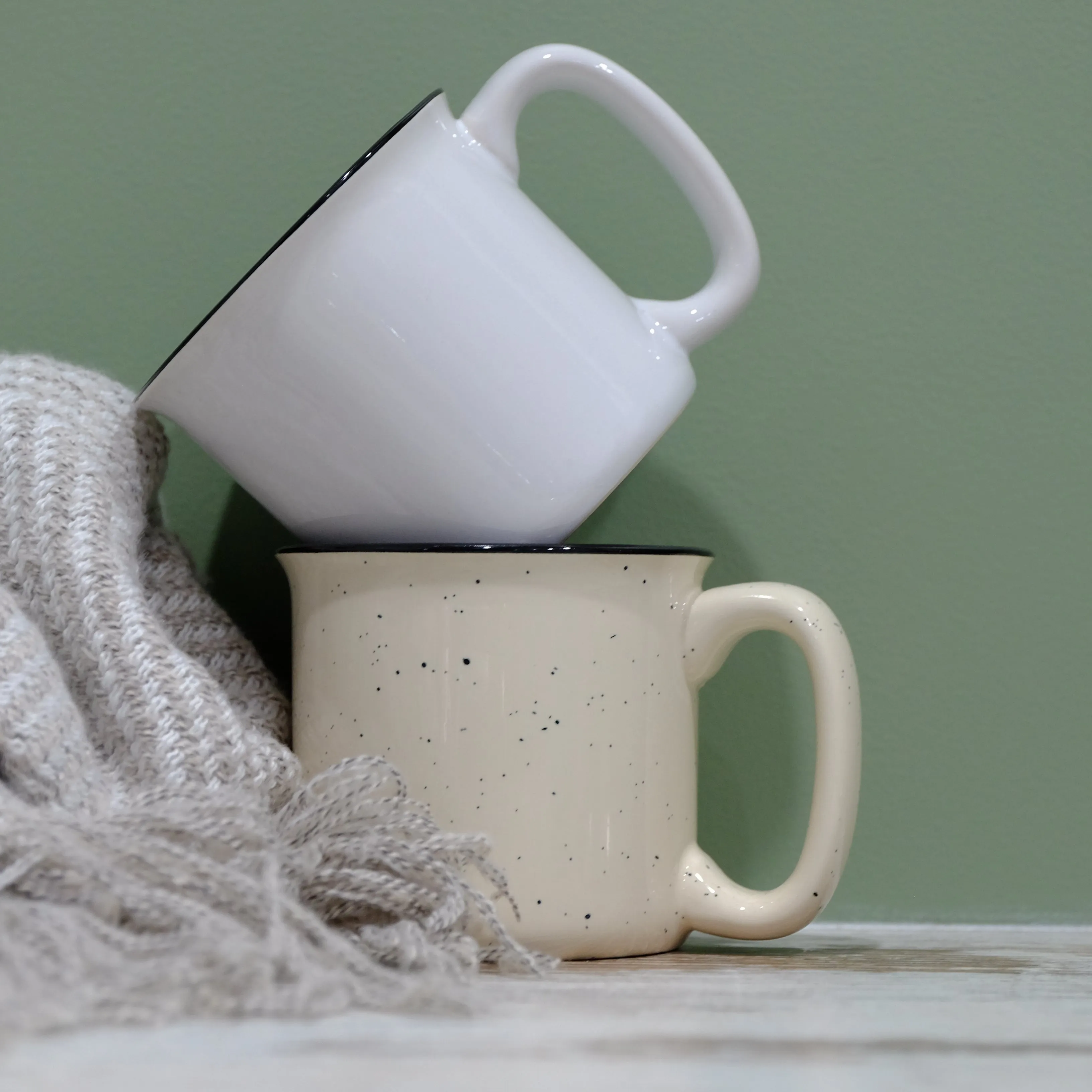 Ceramic Speckled mug 400ml - I wish I was a punk rocker with flowers in my hair