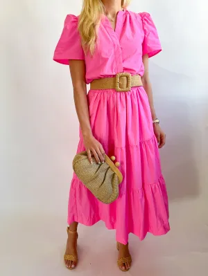 Cinched Waist Midi Dress