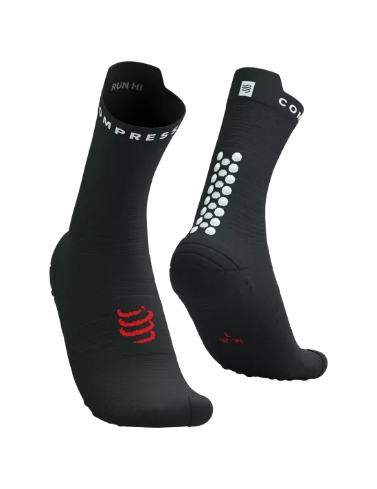 Compressport Unisex's Pro Racing Socks v4.0 Run High - Black/White