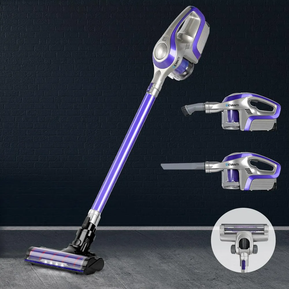 Cordless 150w Handstick Vacuum Cleaner Purple and Grey