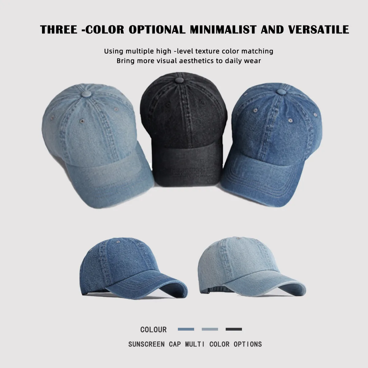 Cotton Denim Baseball Cap