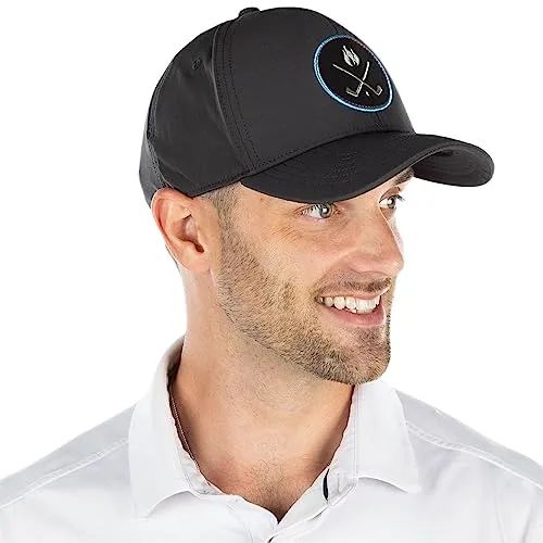 Cross Golf Clubs Six Panel Performance Golf Hats by Funky Junque