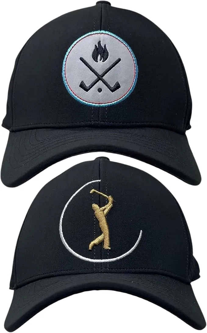 Cross Golf Clubs Six Panel Performance Golf Hats by Funky Junque
