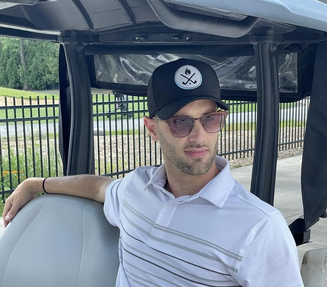 Cross Golf Clubs Six Panel Performance Golf Hats by Funky Junque