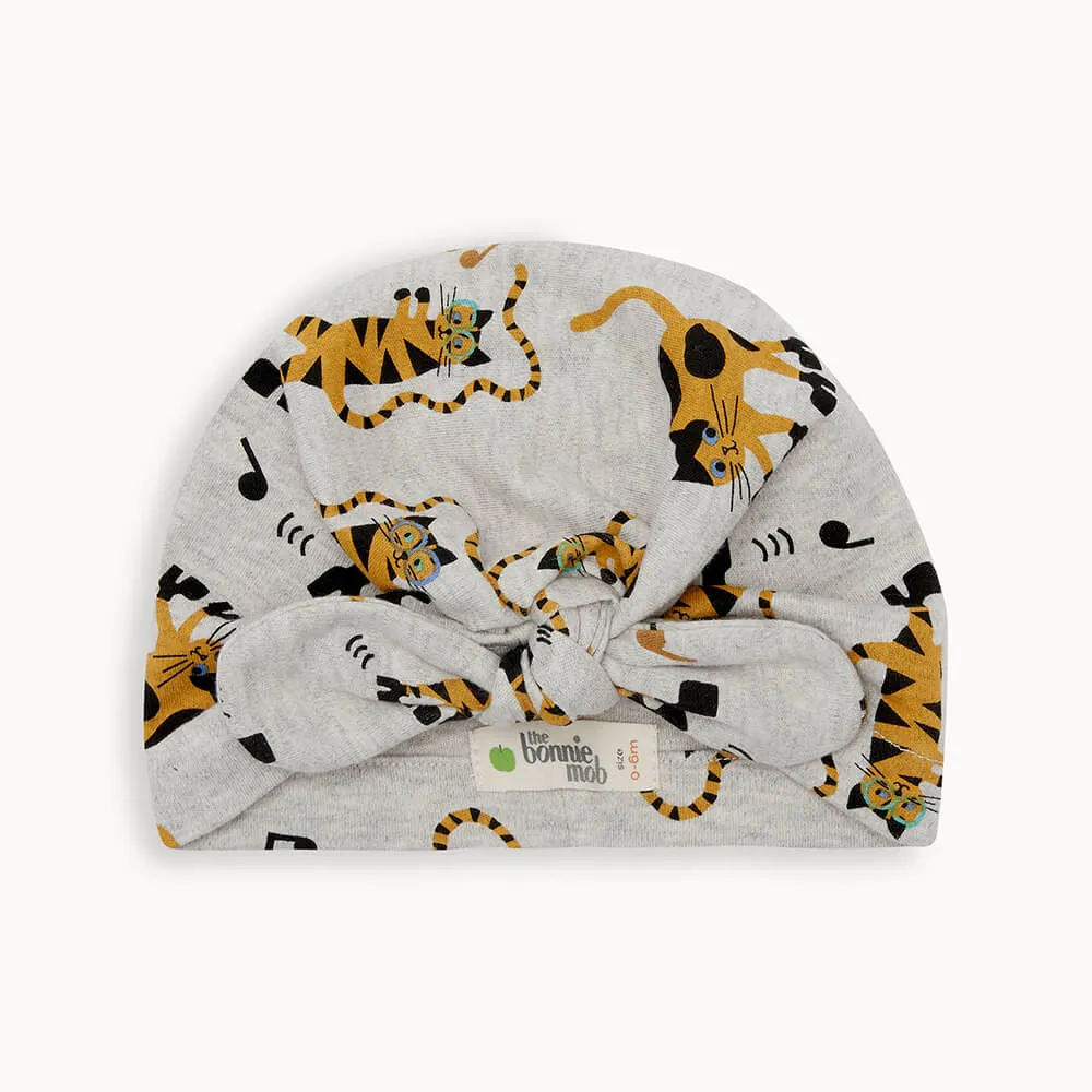 CUPID - Cool Cats Organic Baby Turban Hat With Bow