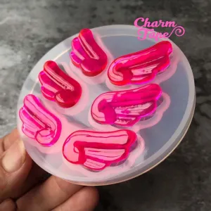 Cute Angel Wings charm Silicon mold flexible, for polymer clay, resin jewelry 010049