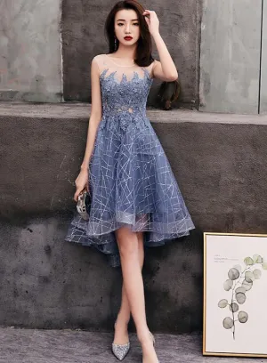 Cute Grey High Low Party Dress, New Formal Dress