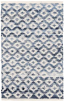 Denim Rag Diamond Ivory Woven Rug