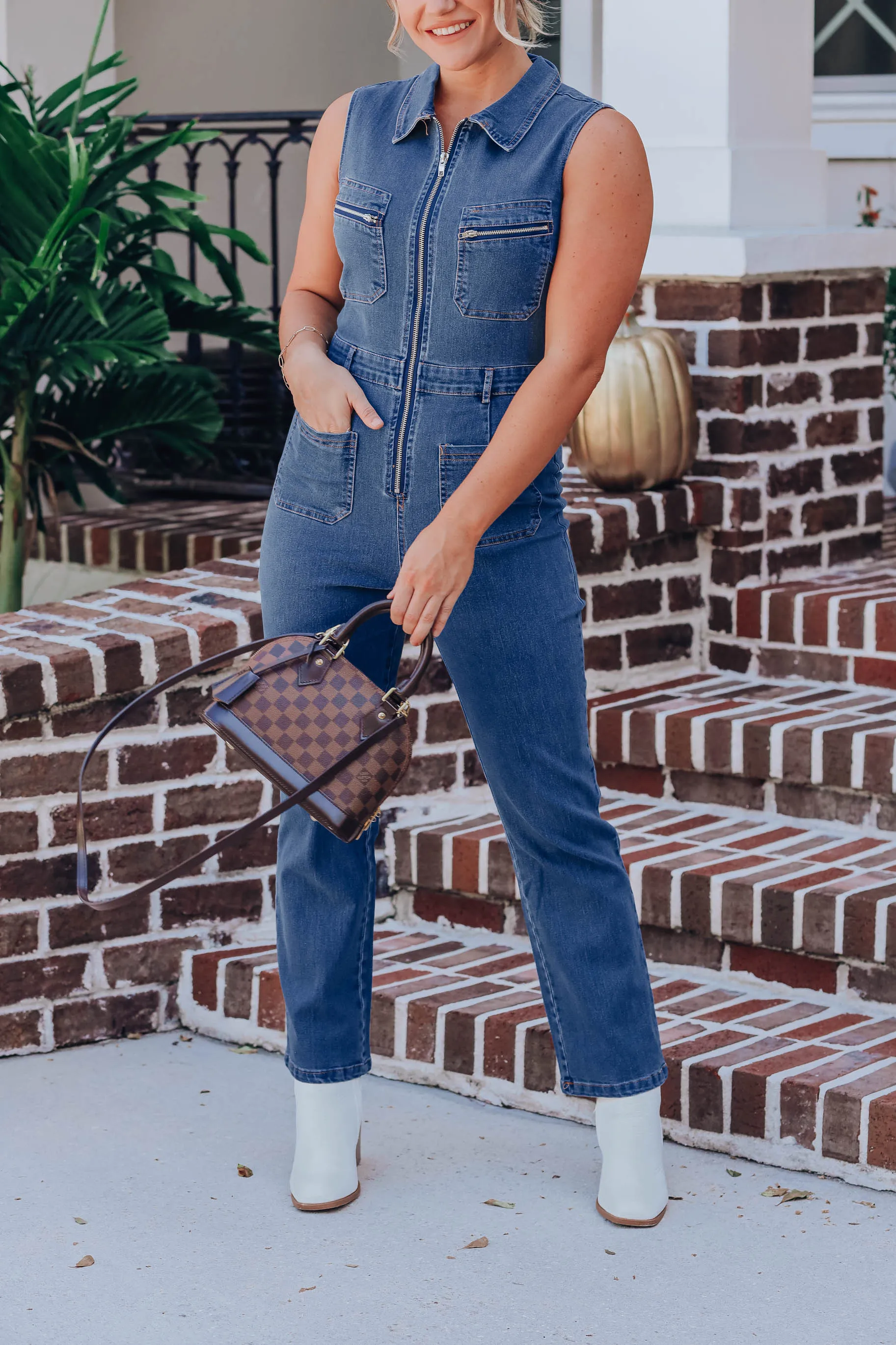 Diana Sleeveless Jumpsuit - Denim