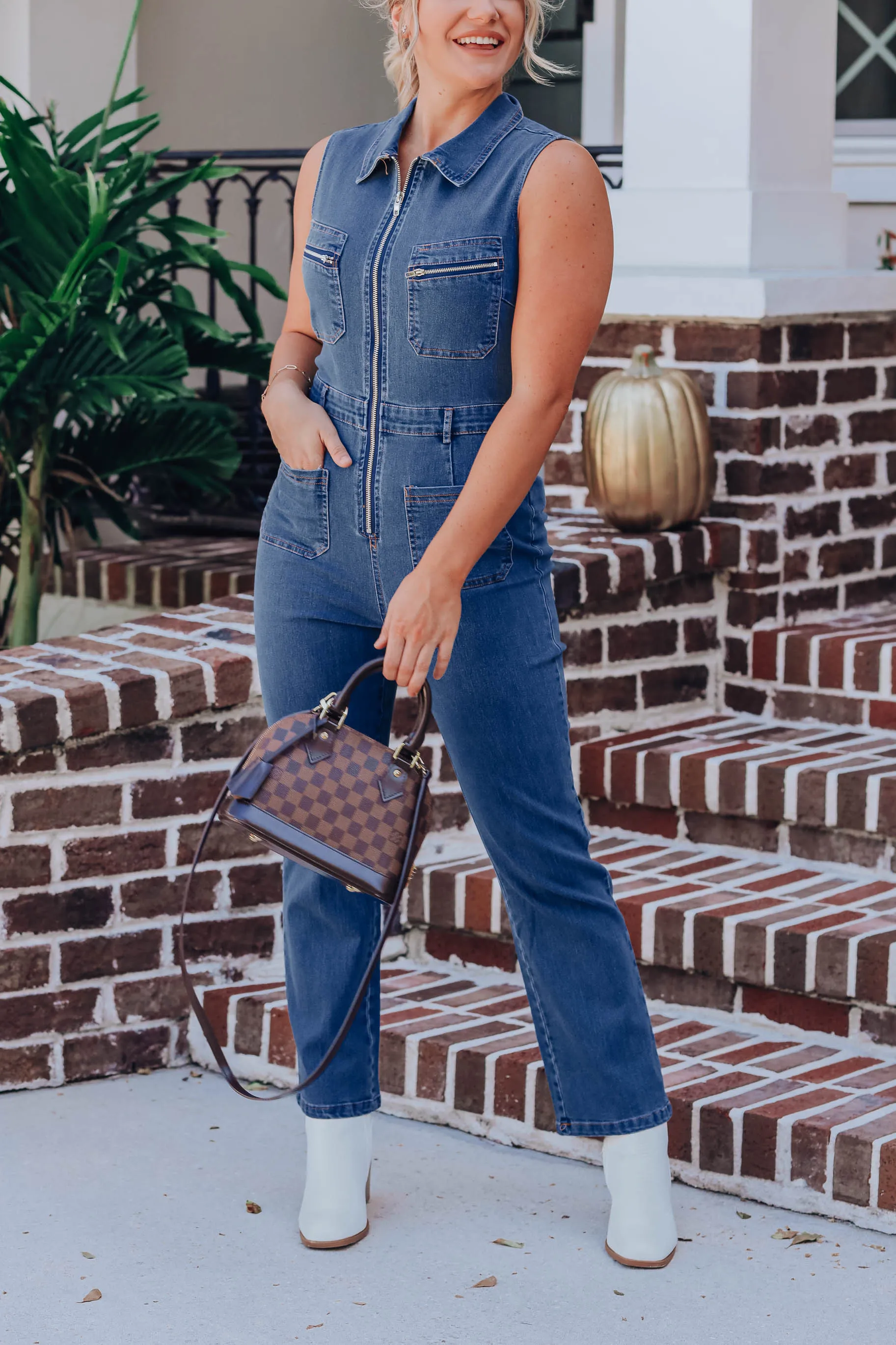 Diana Sleeveless Jumpsuit - Denim