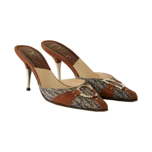 Dior Navy   Brown 'CD' Logo Heels
