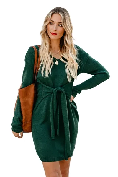 Don’t Let Me Go Tie Sweater Dress