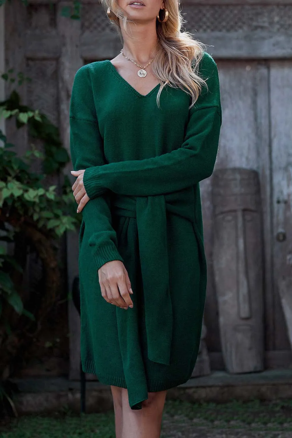 Don’t Let Me Go Tie Sweater Dress