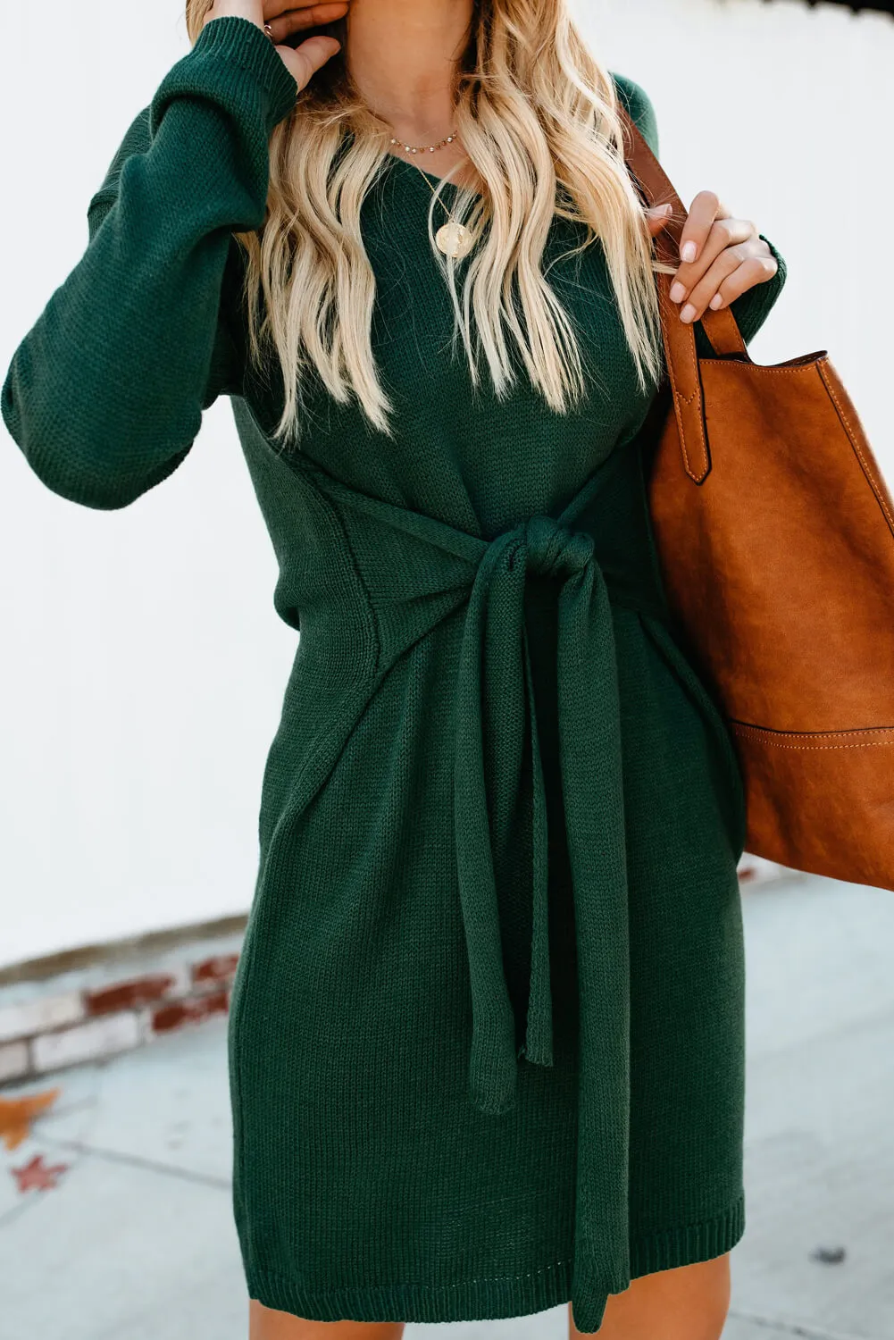 Don’t Let Me Go Tie Sweater Dress