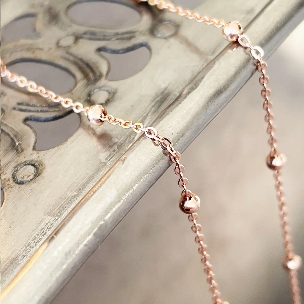 Elegantly Beaded Rose Gold Chain