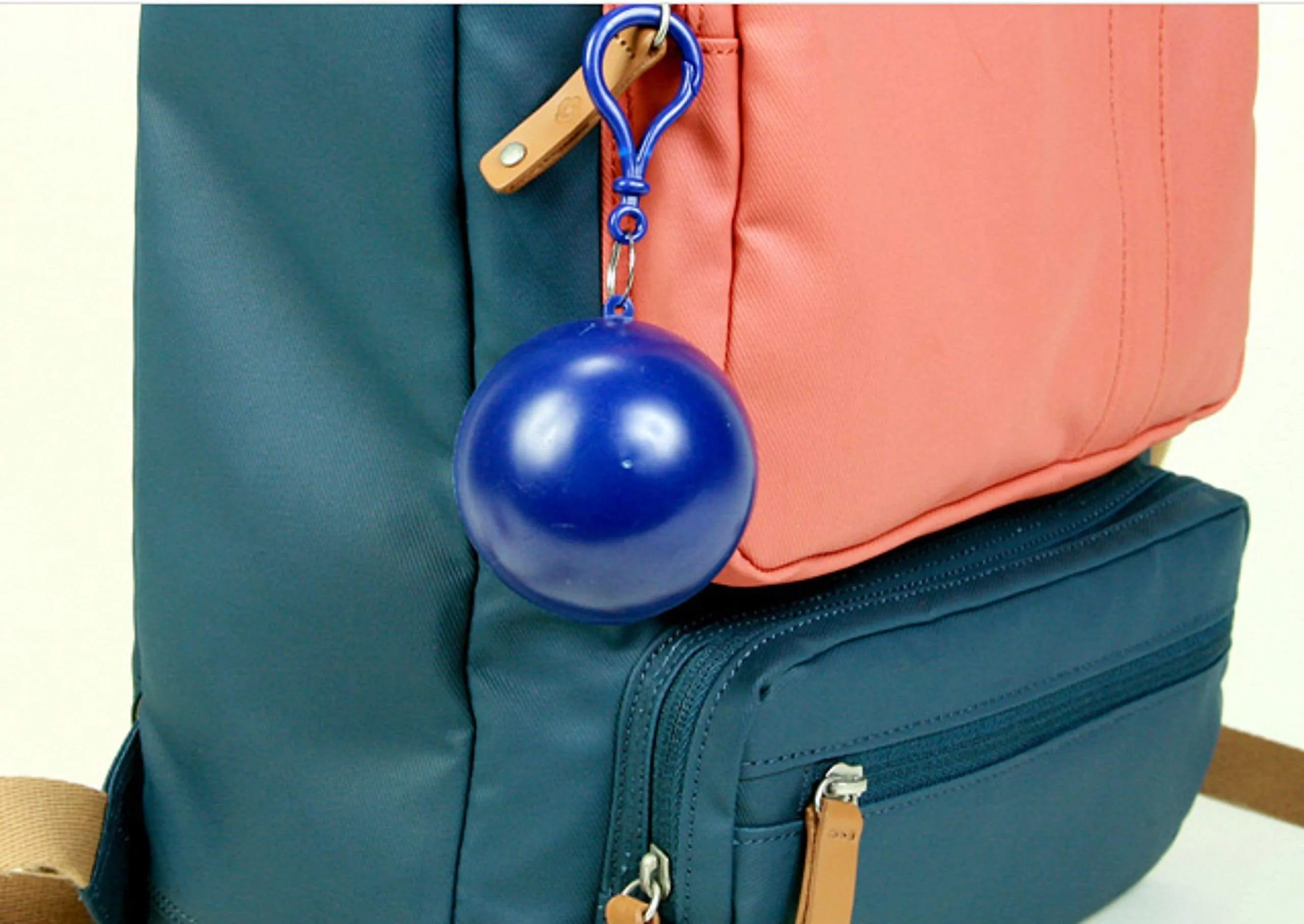 Emergency Rain Poncho with Hood Packaged in Plastic Keychain Ball - One Size Fits All - Commuter Rain Poncho Survival Kit Accessory for Travel Backpacking Picnics Camping Sporting Outdoor Events 4Pk