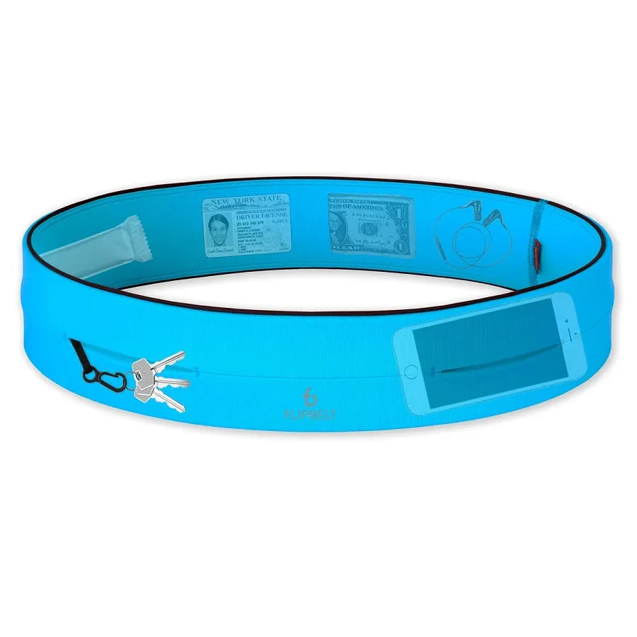 FlipBelt Classic Running Belt - Aqua