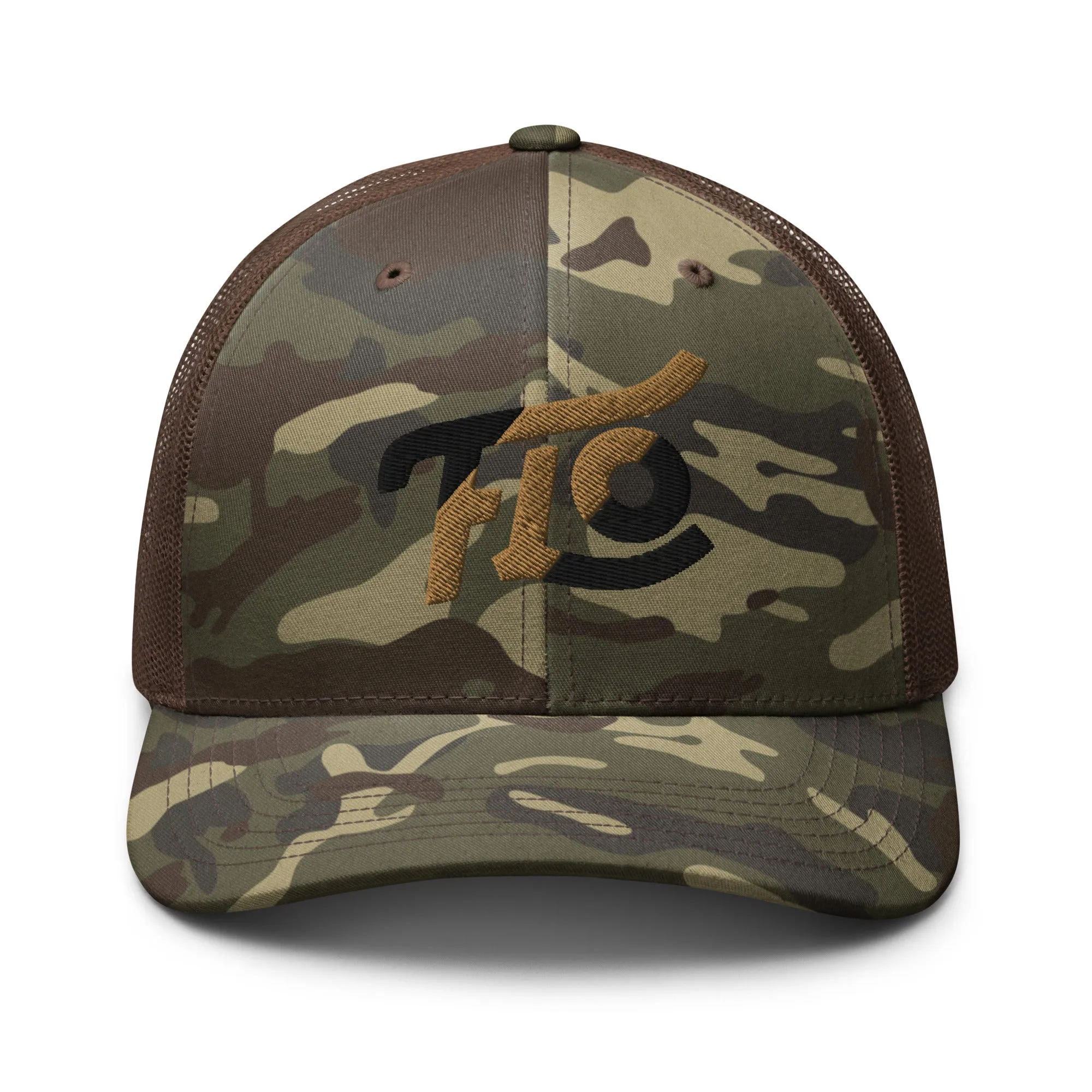 FLO Camouflage Trucker Cap (Old Brown/Black Edition)