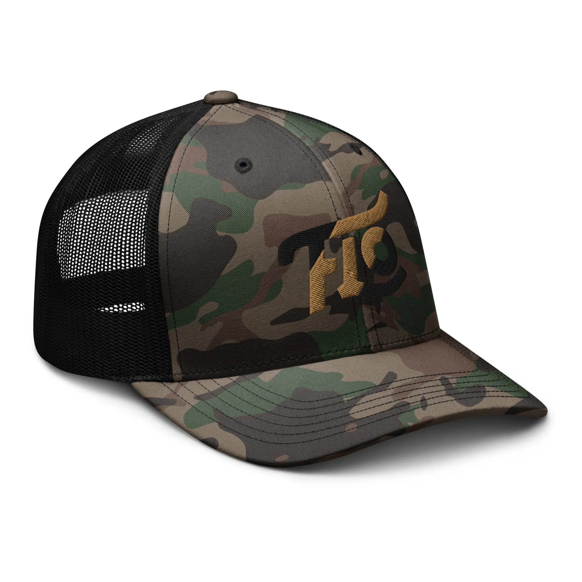 FLO Camouflage Trucker Cap (Old Brown/Black Edition)