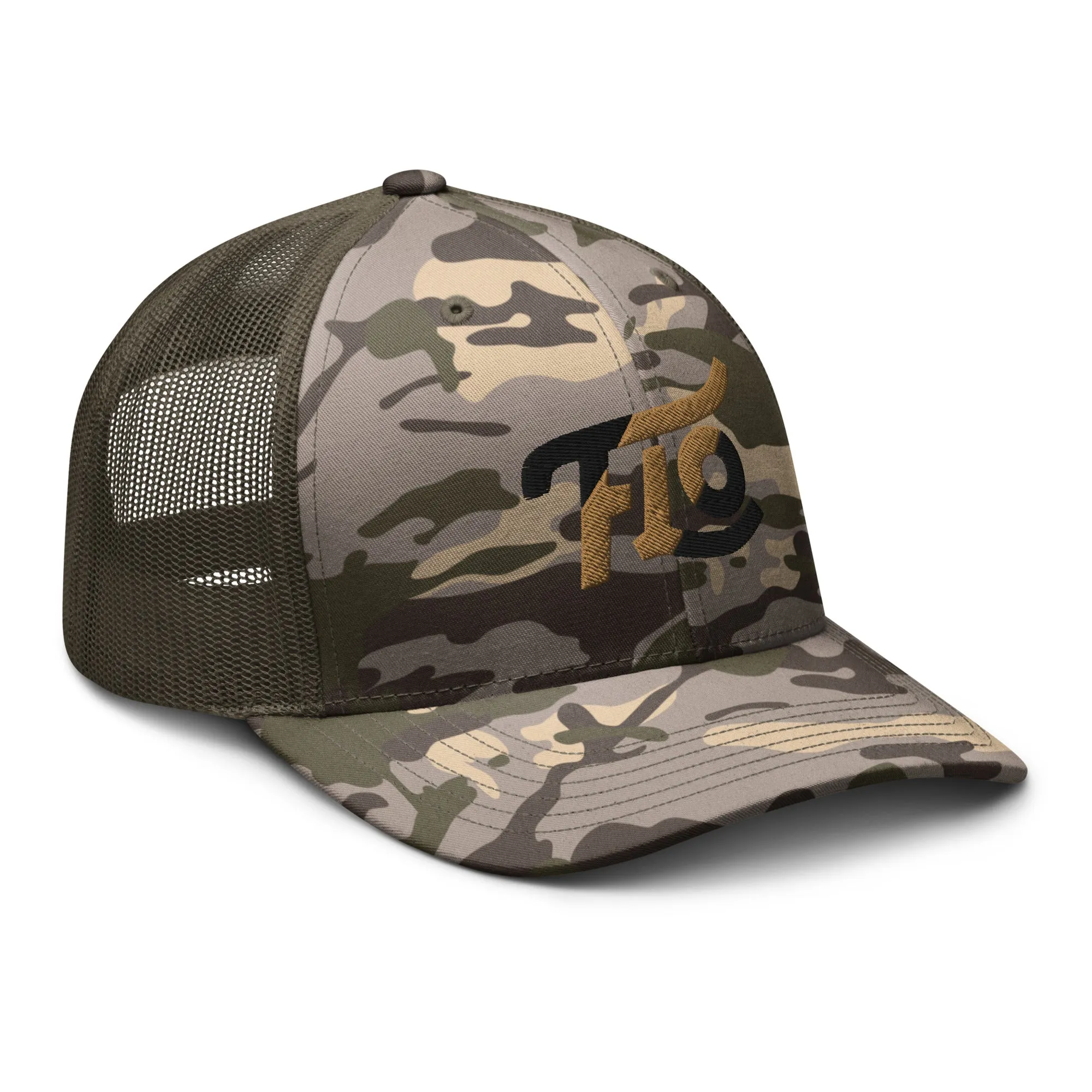 FLO Camouflage Trucker Cap (Old Brown/Black Edition)