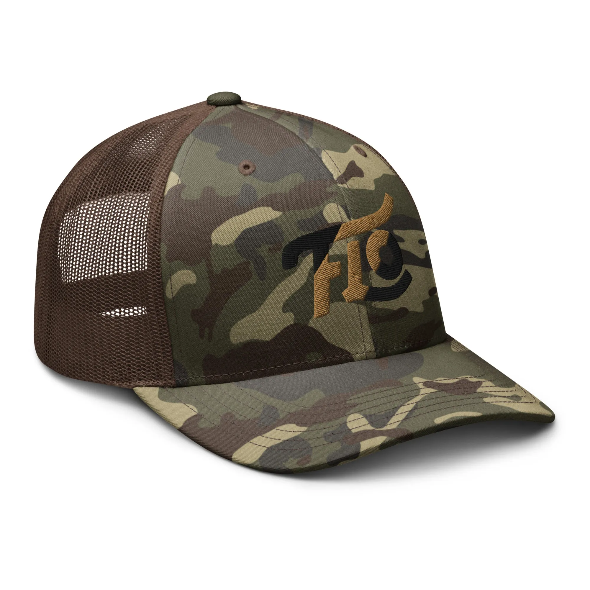 FLO Camouflage Trucker Cap (Old Brown/Black Edition)